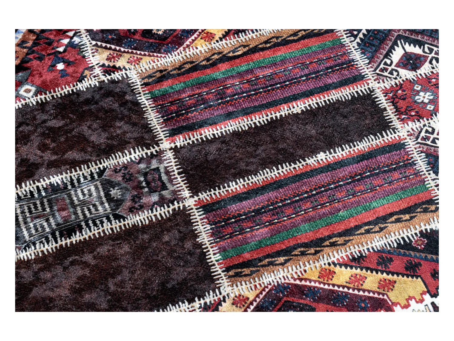 Dywan do prania ANDRE 2305 Orientalny patchwork, antypoślizgowy - bor 120x170 cm