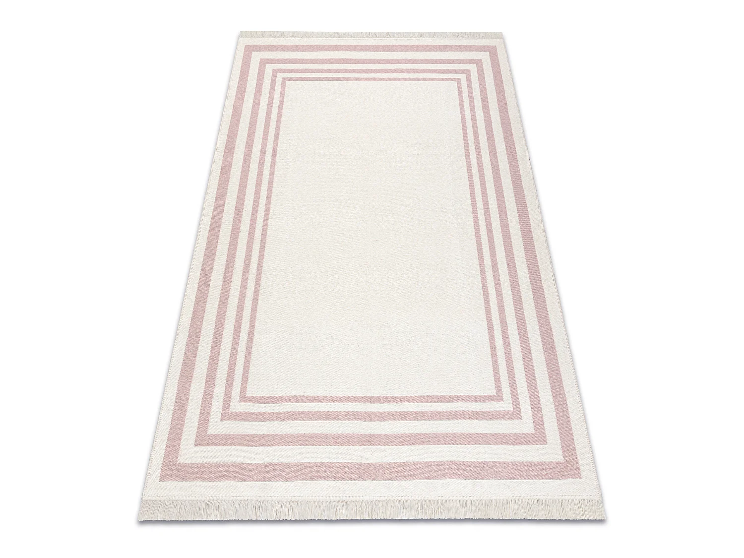 Tapijt TWIN 22990 Kader, katoen, dubbelzijdig, Ecologische franjes - r 180x270 cm