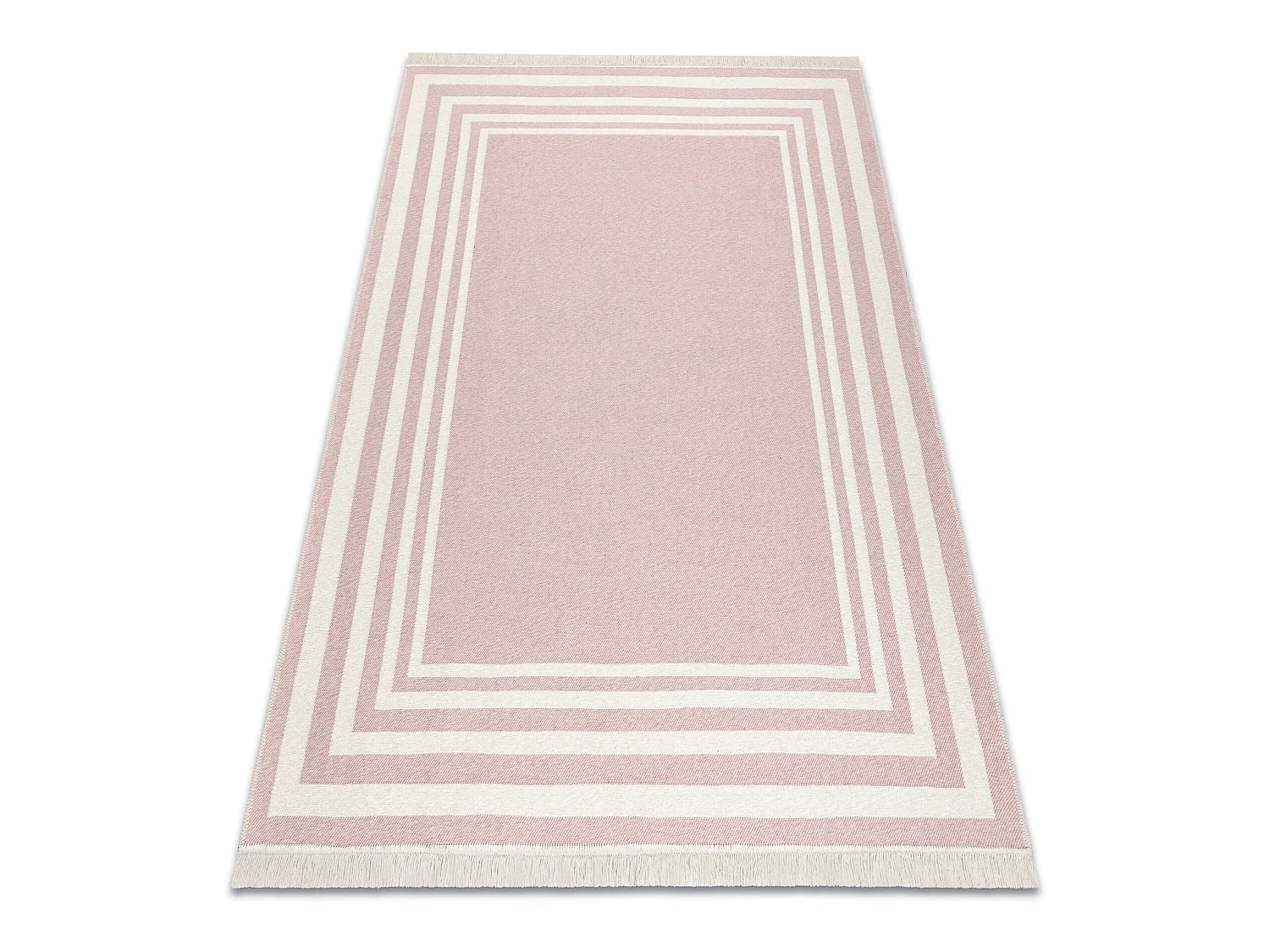 Tapijt TWIN 22990 Kader, katoen, dubbelzijdig, Ecologische franjes - r 180x270 cm