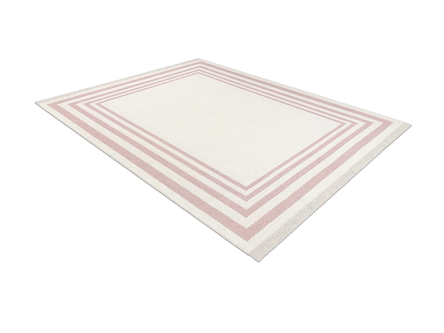 Tapijt TWIN 22990 Kader, katoen, dubbelzijdig, Ecologische franjes - r 180x270 cm
