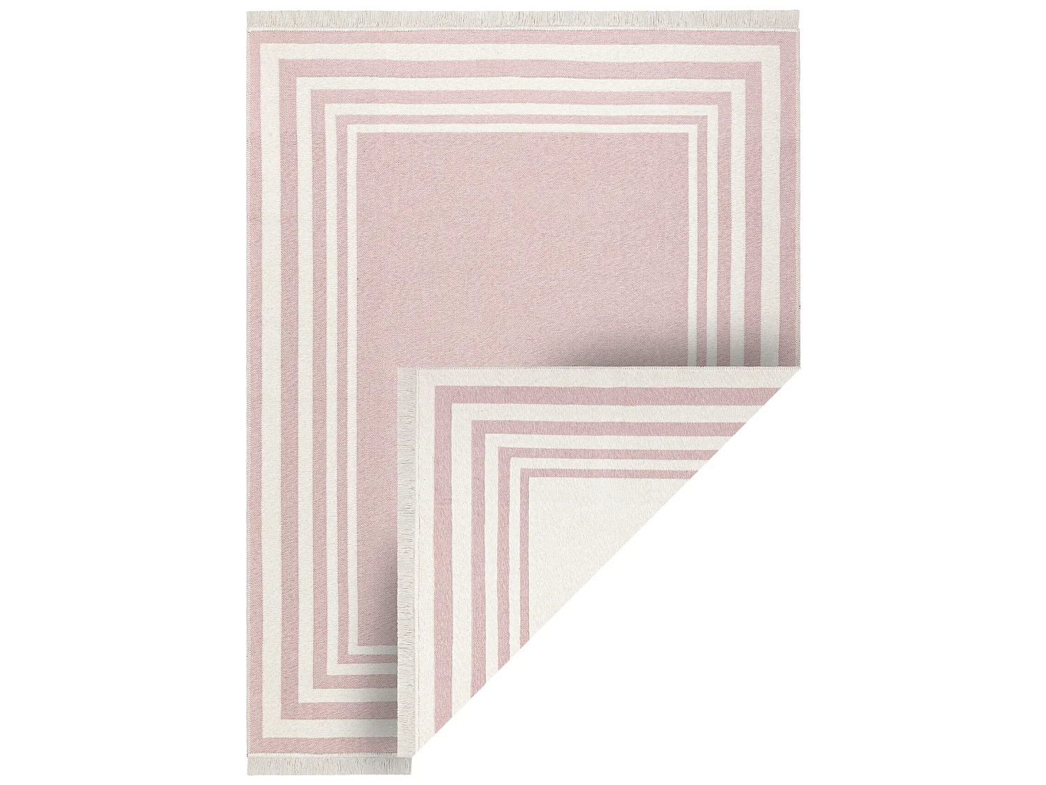 Tapijt TWIN 22990 Kader, katoen, dubbelzijdig, Ecologische franjes - r 180x270 cm