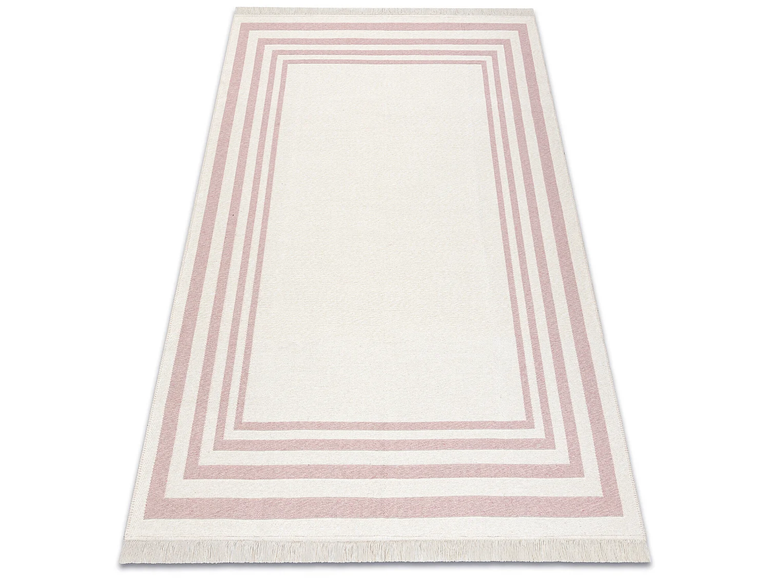 Tapijt TWIN 22990 Kader, katoen, dubbelzijdig, Ecologische franjes - r 180x270 cm