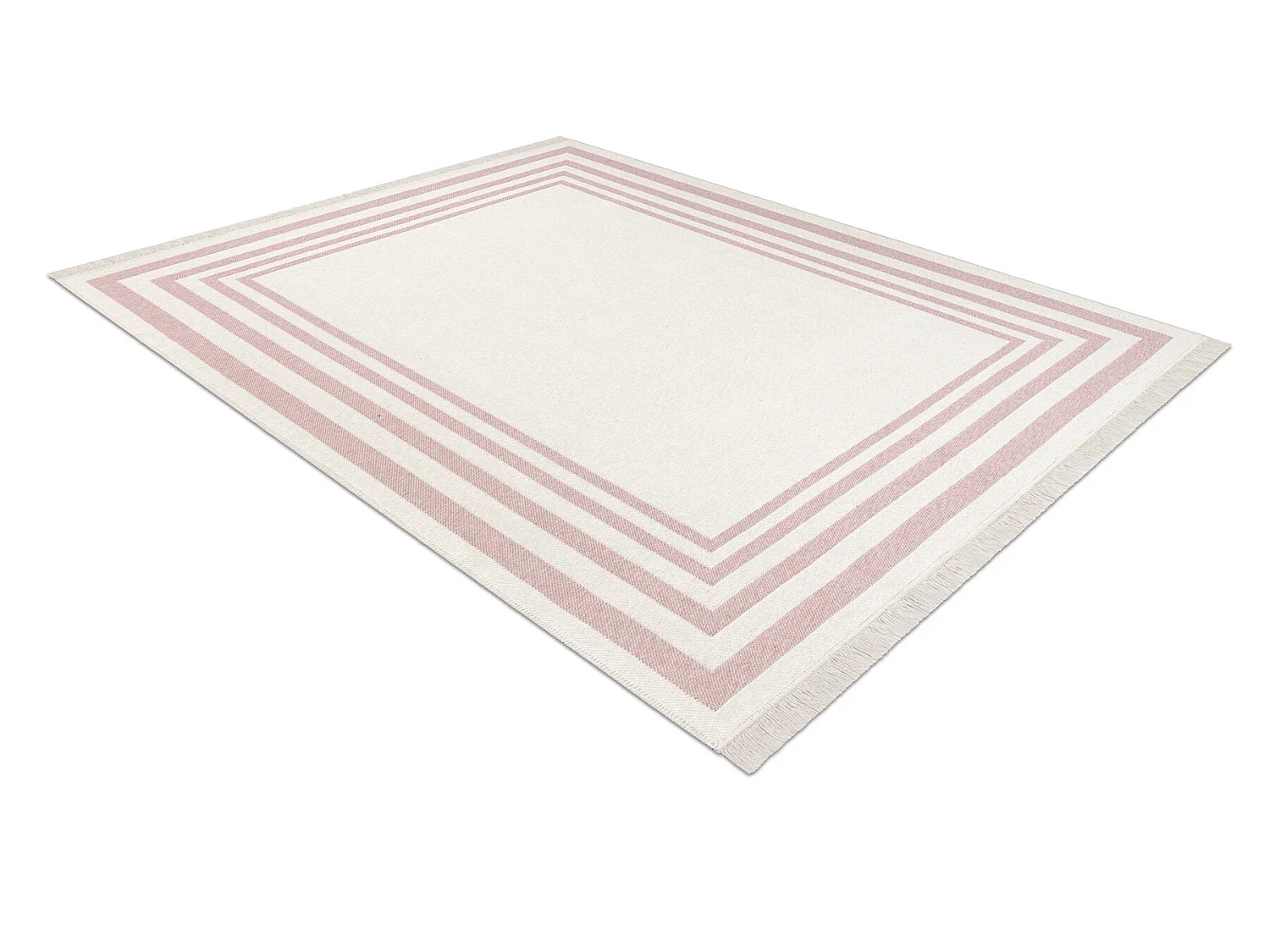 Tapijt TWIN 22990 Kader, katoen, dubbelzijdig, Ecologische franjes - r 180x270 cm