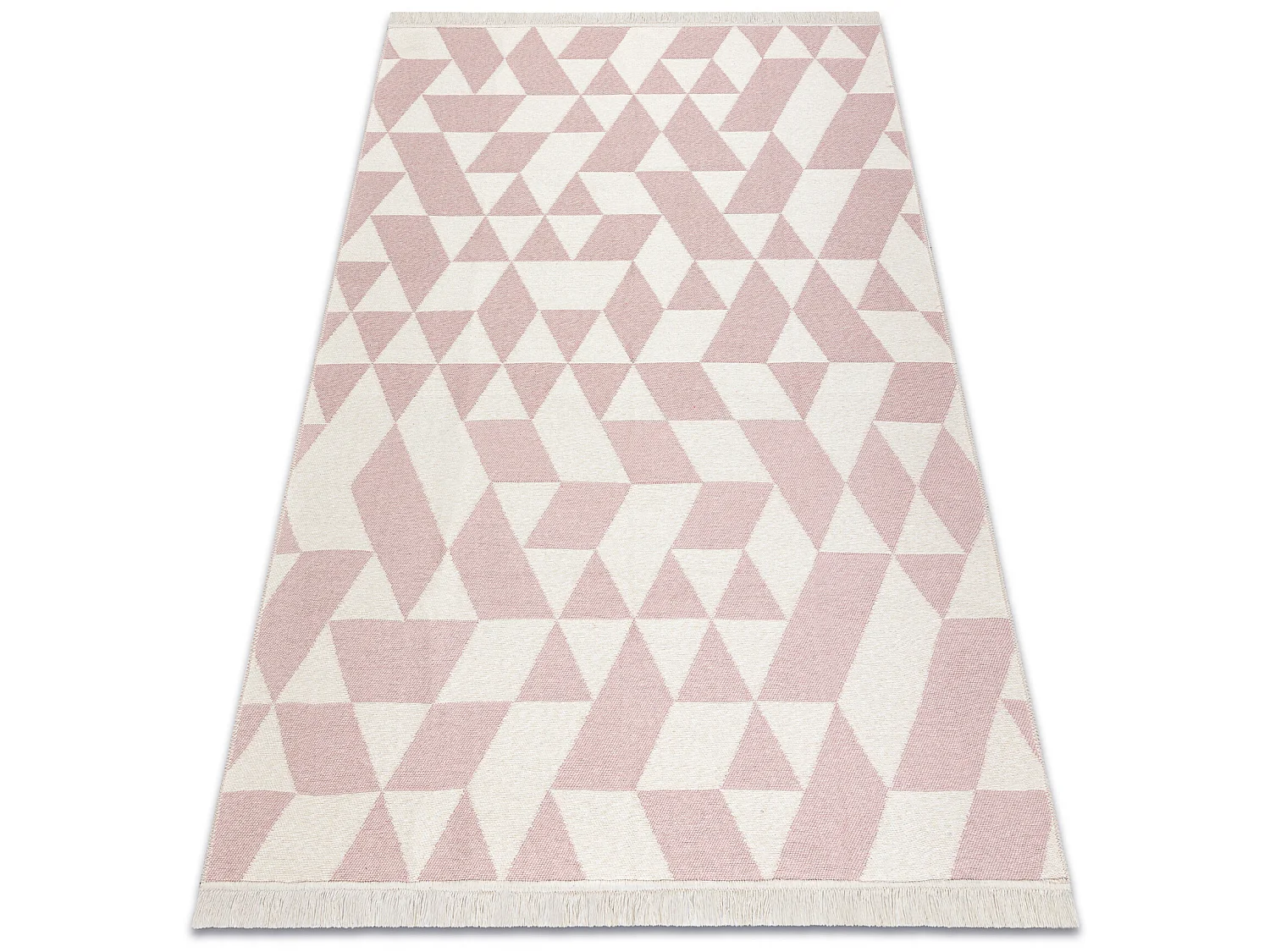 Tapijt TWIN 22992 geometrisch, katoen, dubbelzijdig, Ecologische franj 80x300 cm