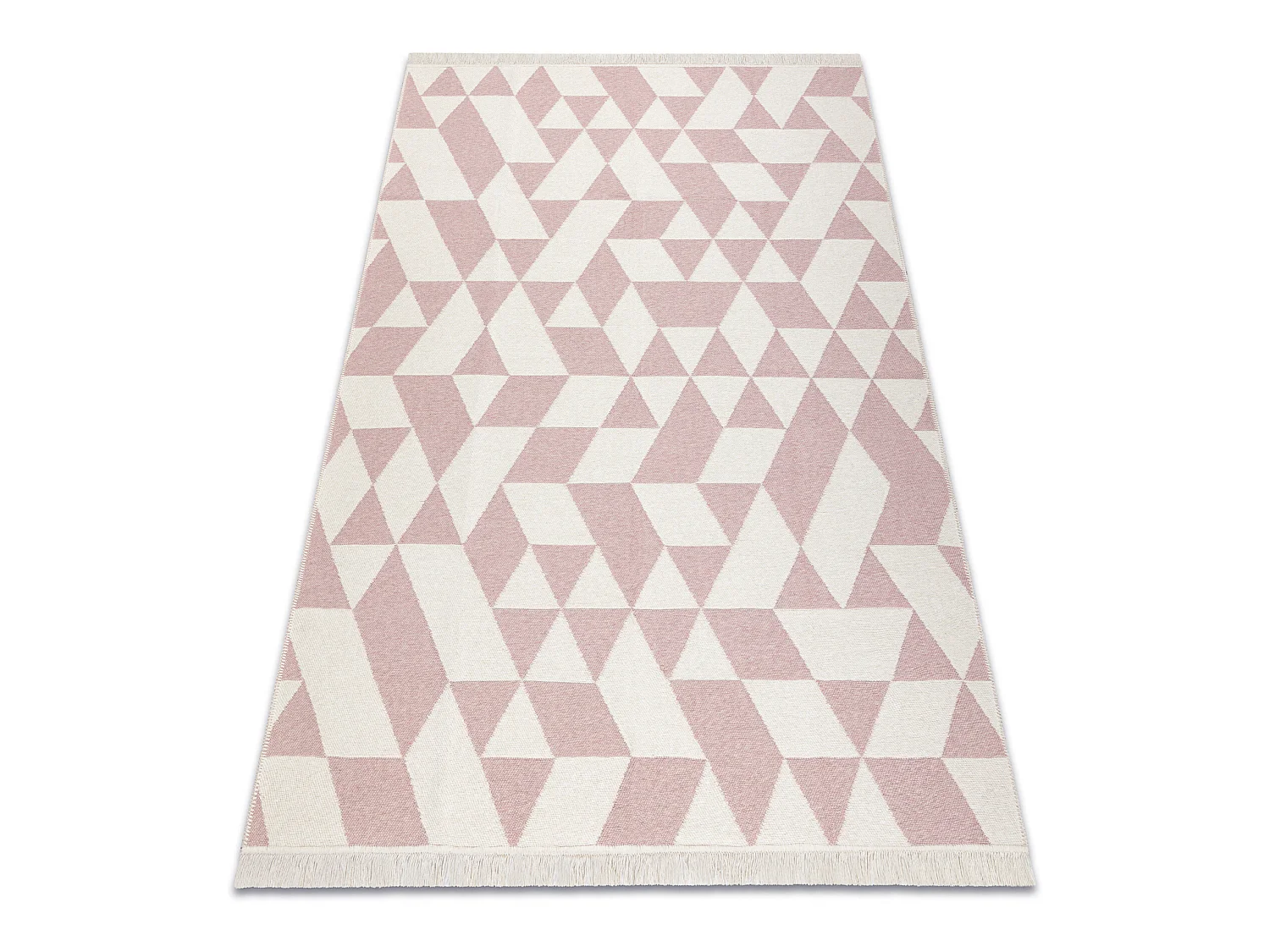 Tapijt TWIN 22992 geometrisch, katoen, dubbelzijdig, Ecologische franj 80x300 cm