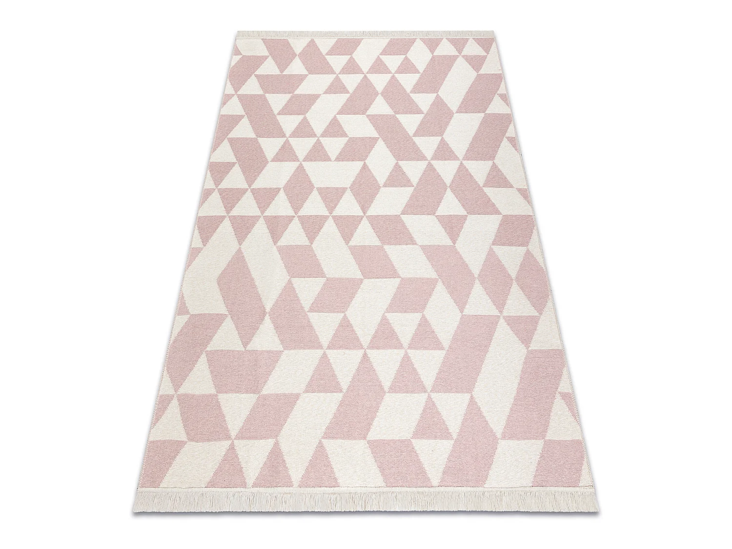 Tapijt TWIN 22992 geometrisch, katoen, dubbelzijdig, Ecologische franj 80x300 cm