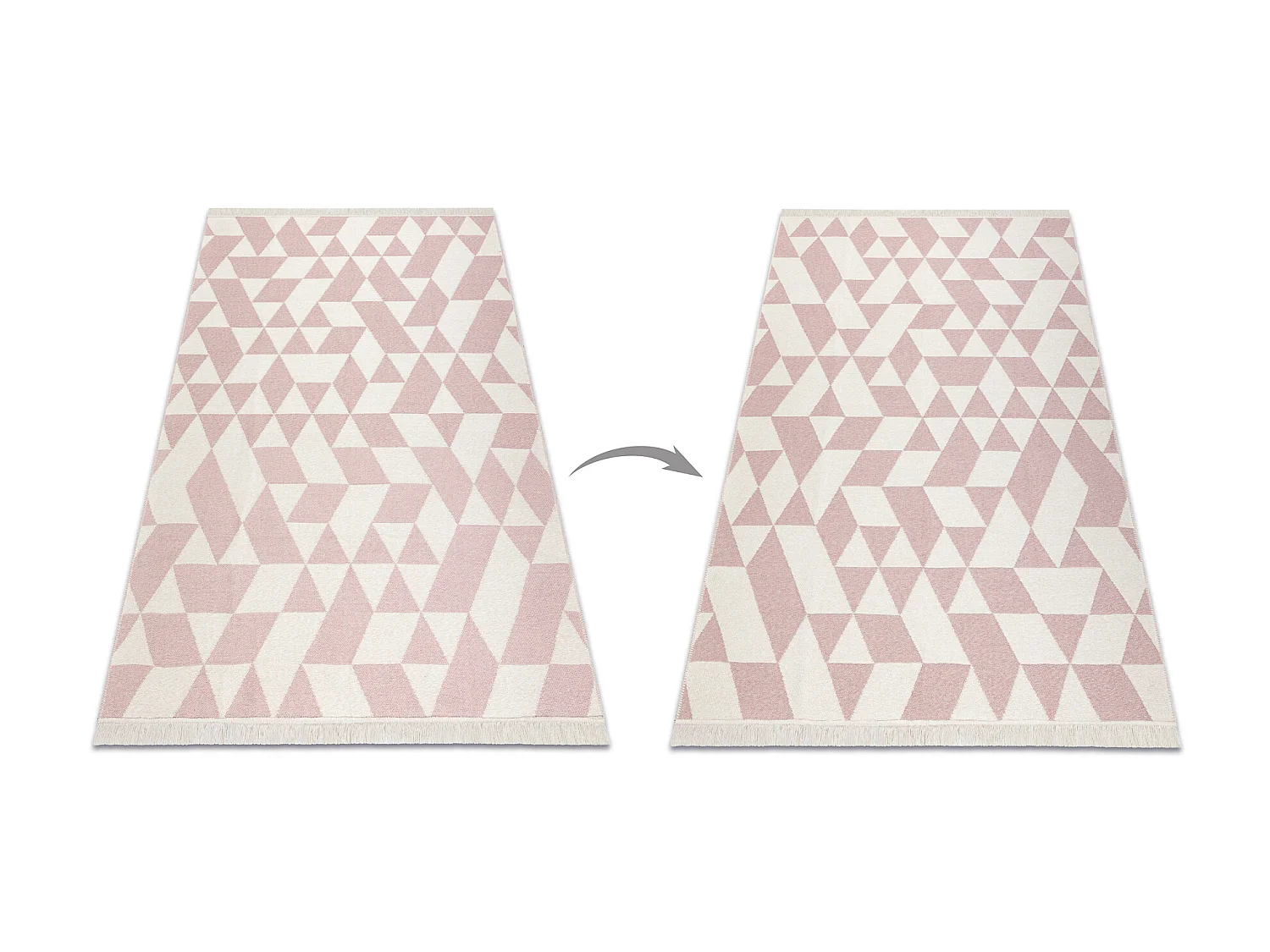 Tapijt TWIN 22992 geometrisch, katoen, dubbelzijdig, Ecologische franj 80x300 cm