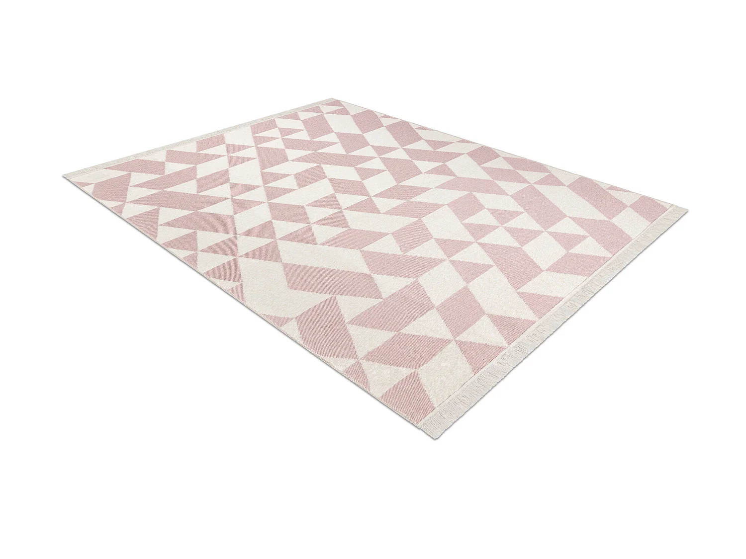 Tapijt TWIN 22992 geometrisch, katoen, dubbelzijdig, Ecologische franj 80x300 cm