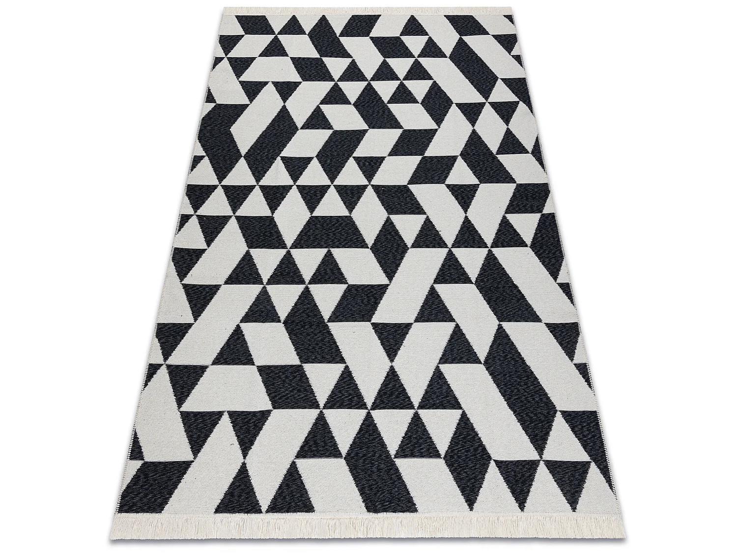 Tapijt TWIN 22992 geometrisch, katoen, dubbelzijdig, Ecologische franj 200x290 cm