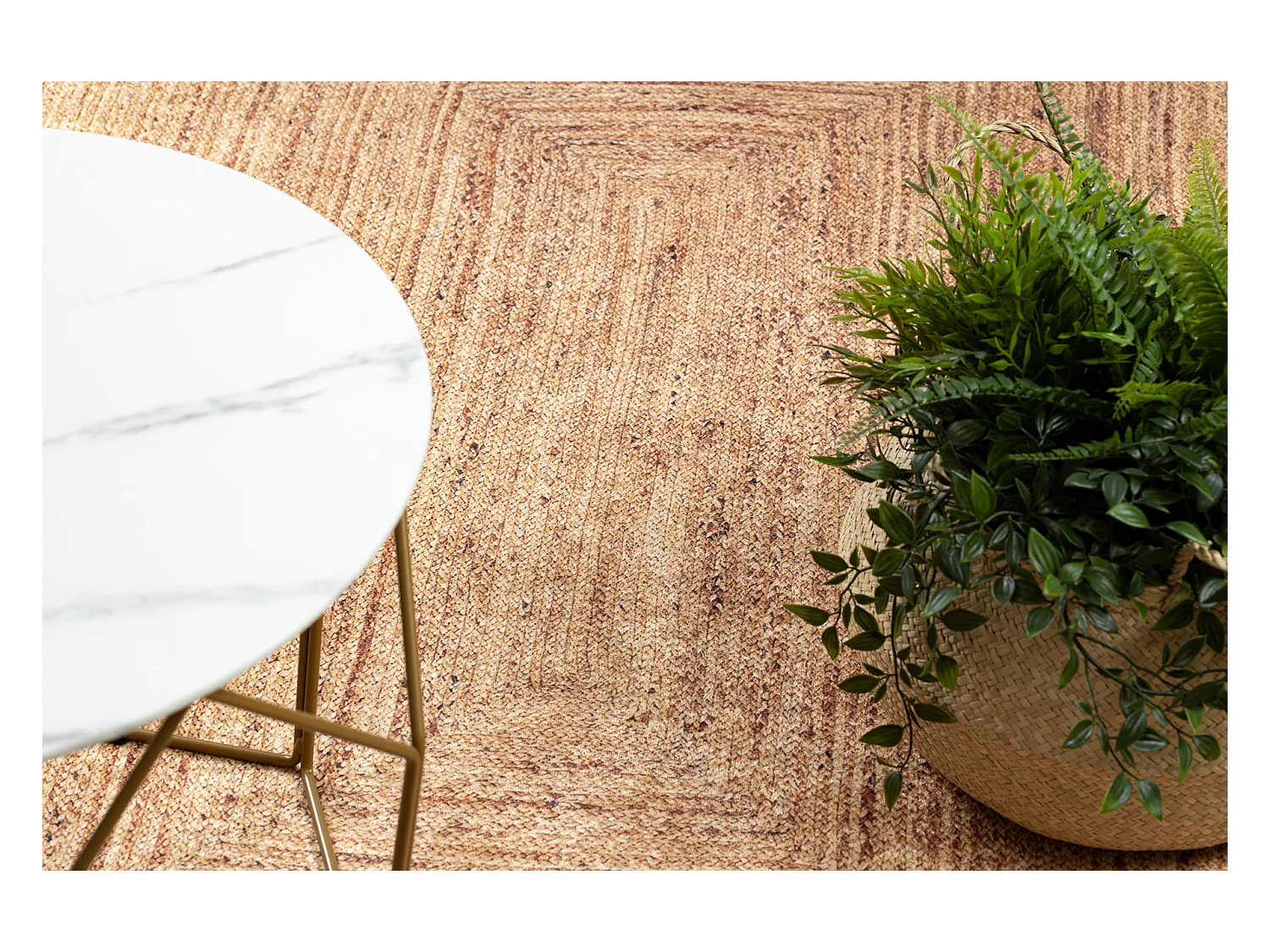 ANDRE 1017 tapijt wasbaar vlecht, antislip - beige 160x220 cm