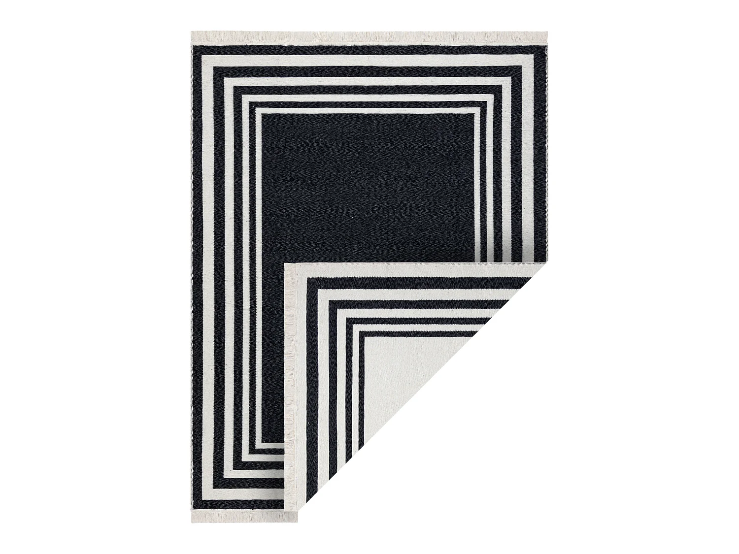 Tapijt TWIN 22990 Kader, katoen, dubbelzijdig, Ecologische franjes - z 80x300 cm