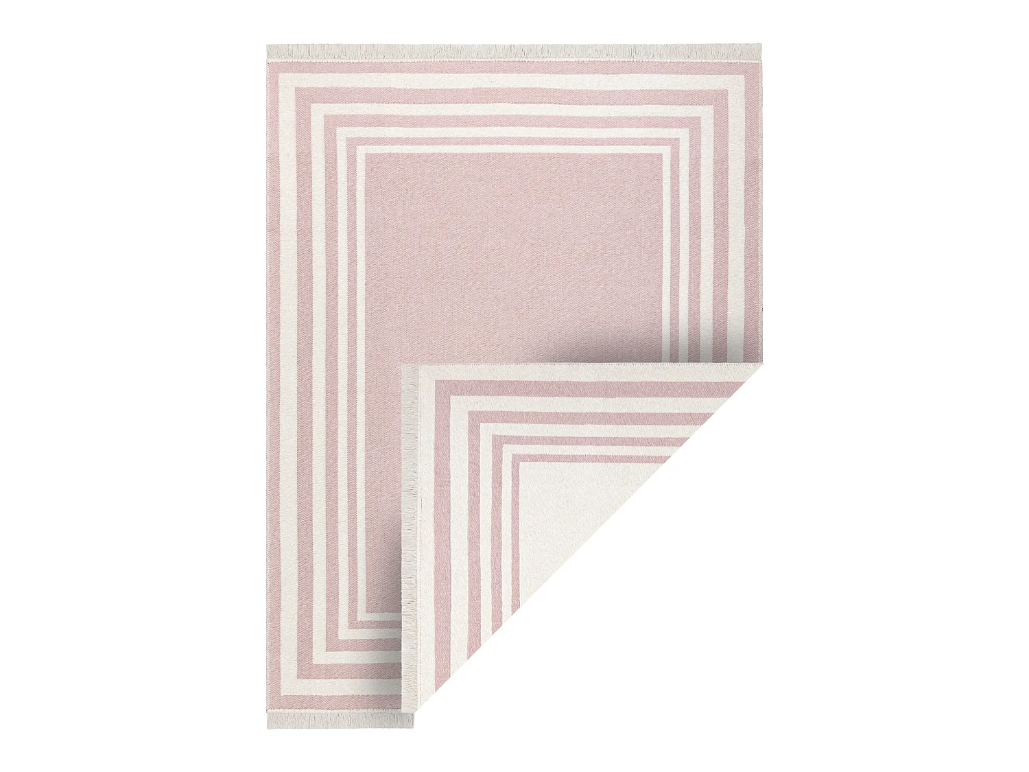 Tapijt TWIN 22990 Kader, katoen, dubbelzijdig, Ecologische franjes - r 160x220 cm