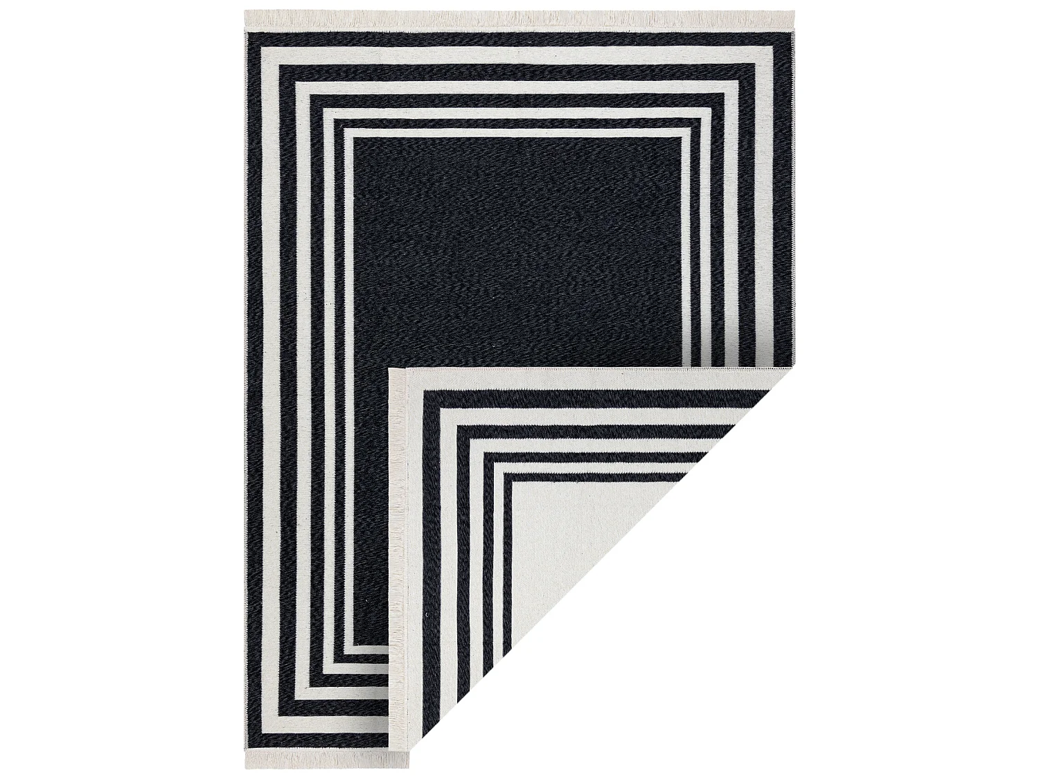 Teppich TWIN 22990 Rahmen, Baumwolle, doppelseitig, Rauten Ökologisch 100x200 cm