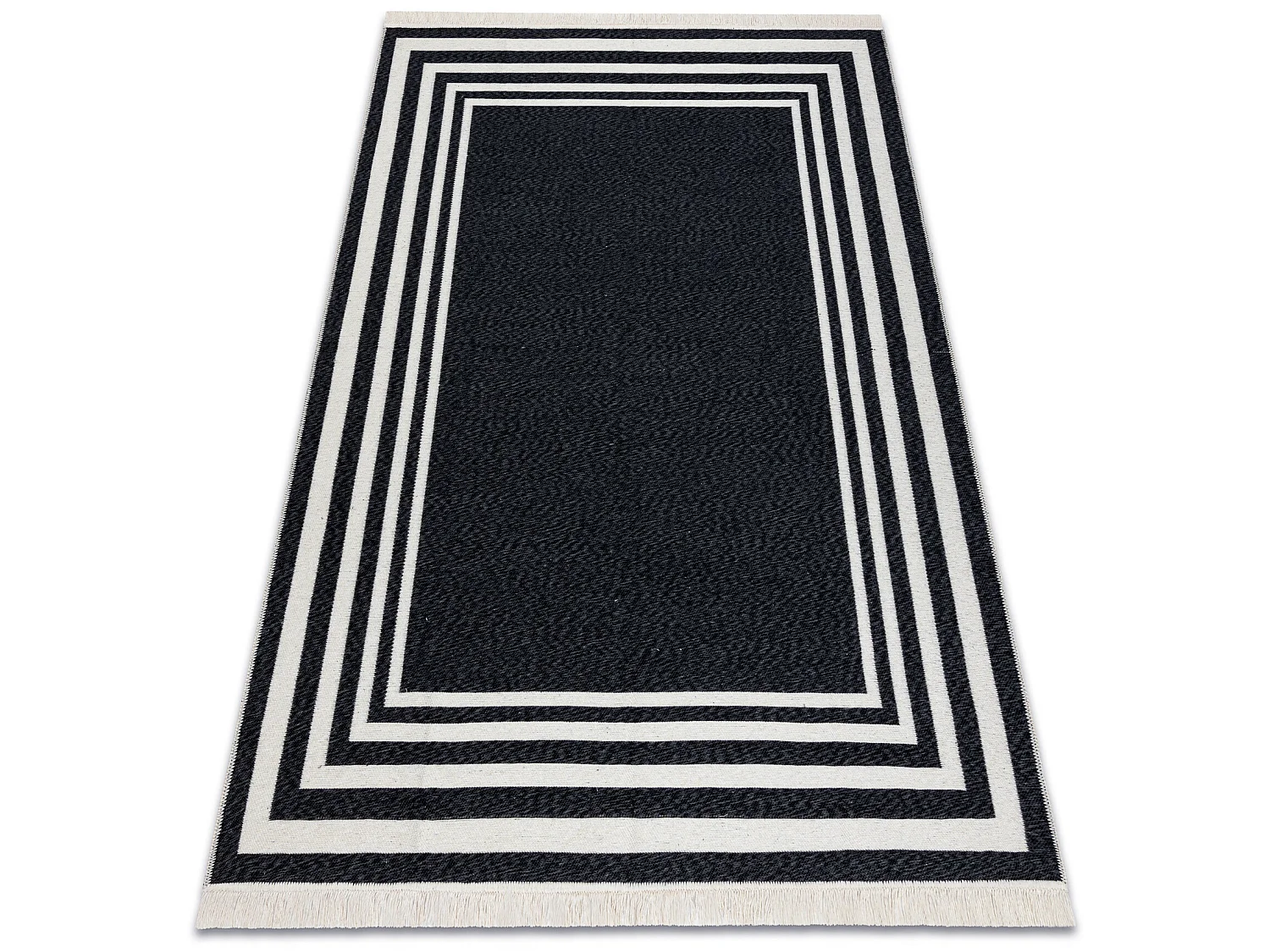 Teppich TWIN 22990 Rahmen, Baumwolle, doppelseitig, Rauten Ökologisch 100x200 cm