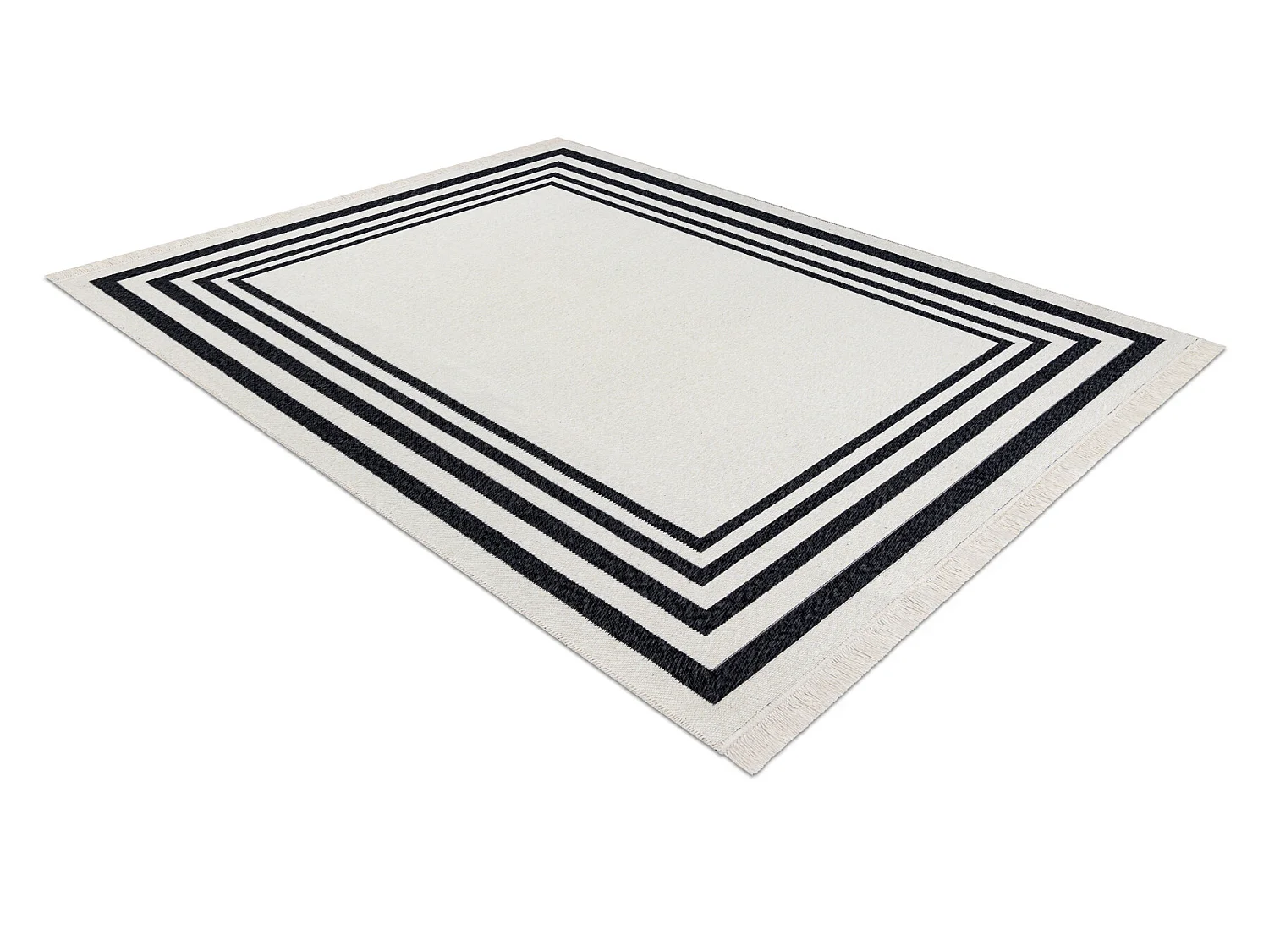 Teppich TWIN 22990 Rahmen, Baumwolle, doppelseitig, Rauten Ökologisch 100x200 cm