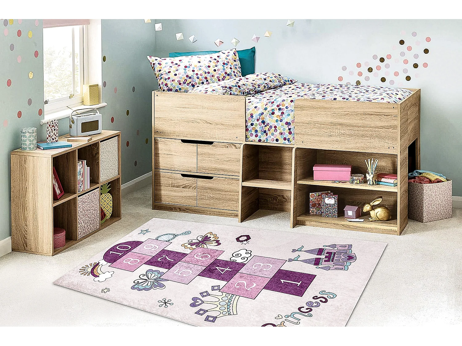 BAMBINO 2285 tapijt wasbaar hinkelen, getallen voor kinderen antislip  140x190 cm