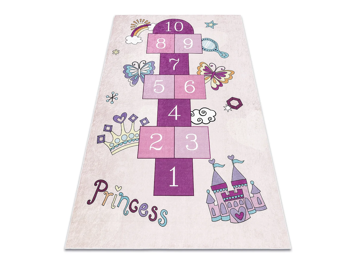 BAMBINO 2285 tapijt wasbaar hinkelen, getallen voor kinderen antislip  160x220 cm