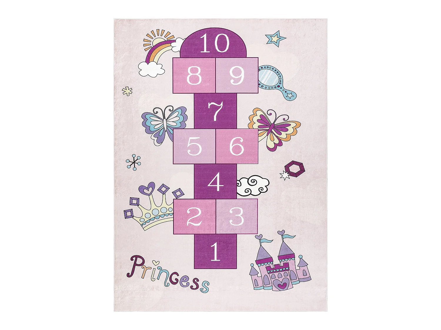Tapis lavable BAMBINO 2285 marelle, nombres pour les enfants antidéra 160x220 cm