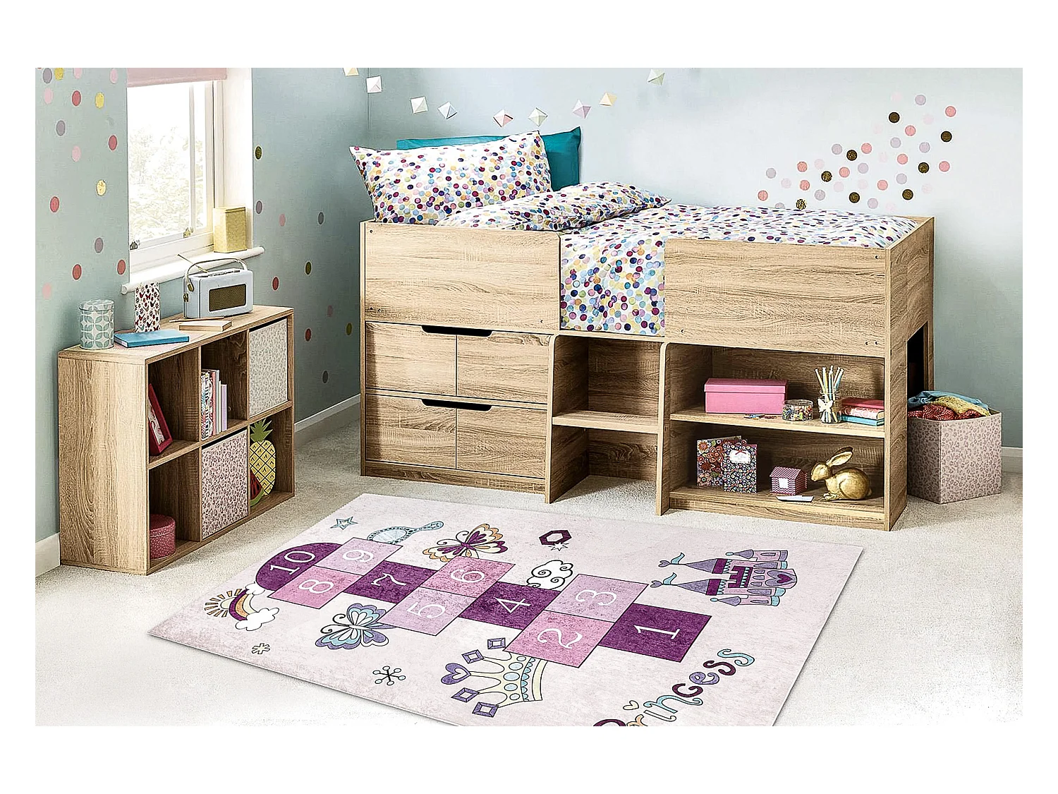 Tapis lavable BAMBINO 2285 marelle, nombres pour les enfants antidéra 160x220 cm