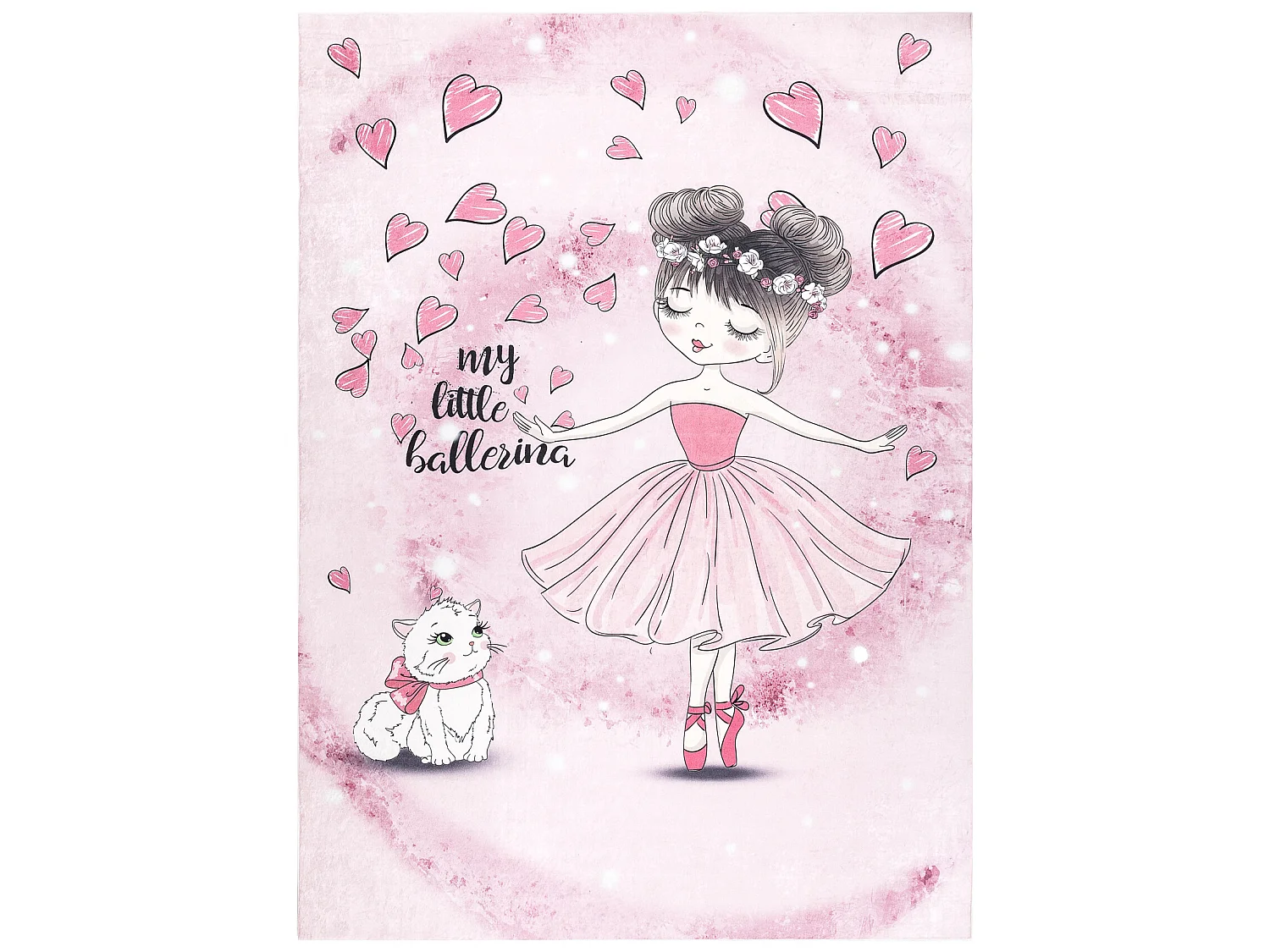 BAMBINO 2185 wastapijt Ballerina, poesje voor kinderen antislip - roze 140x190 cm
