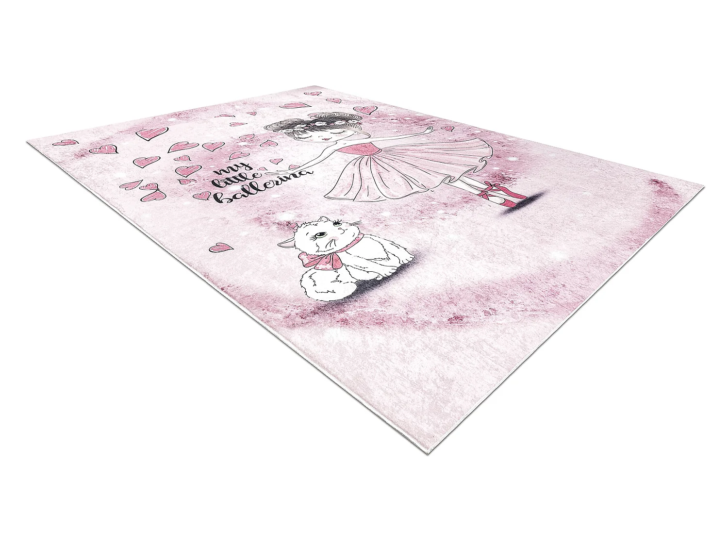 BAMBINO 2185 wastapijt Ballerina, poesje voor kinderen antislip - roze 140x190 cm