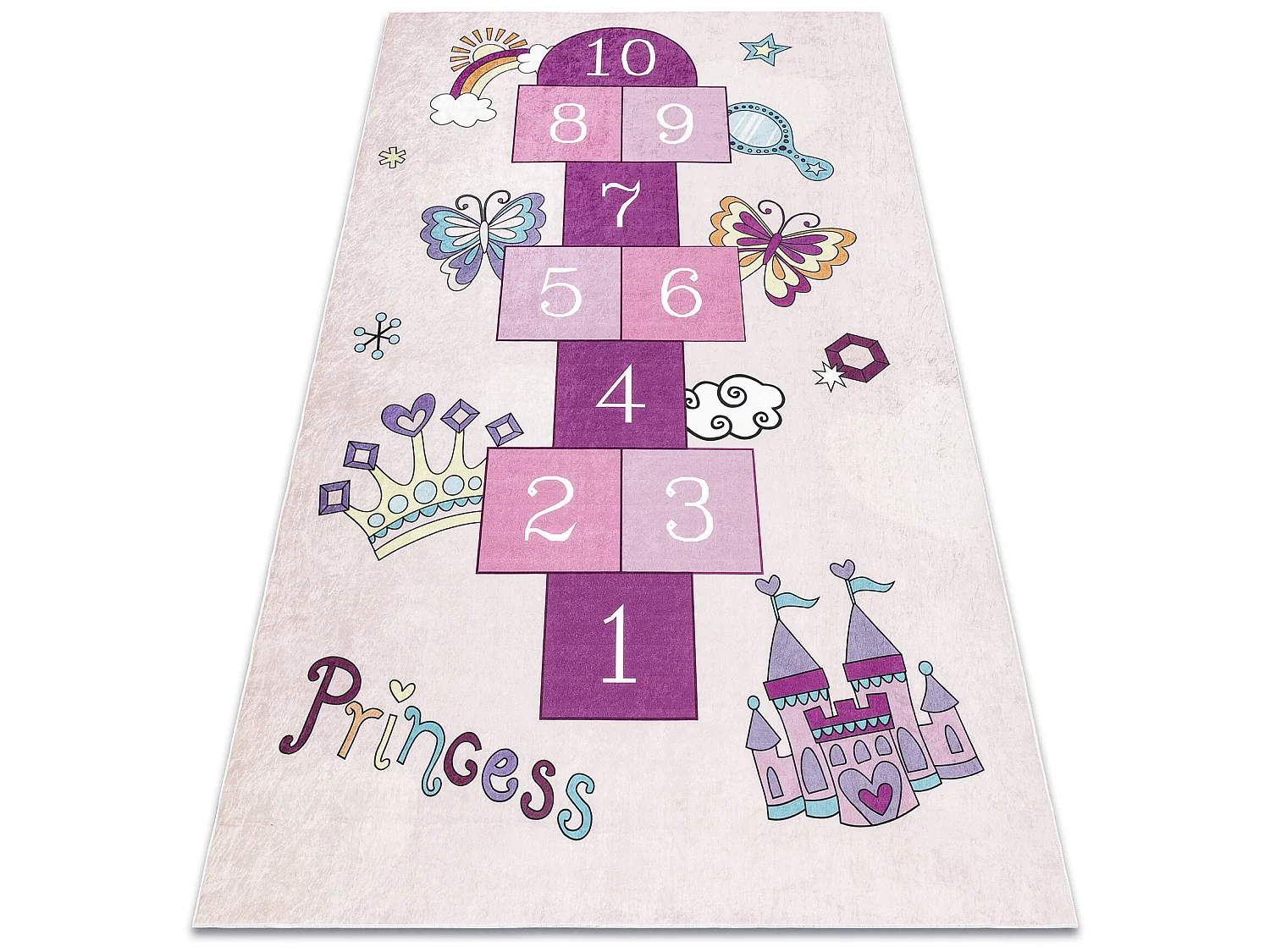 BAMBINO 2285 tapijt wasbaar hinkelen, getallen voor kinderen antislip  80x150 cm