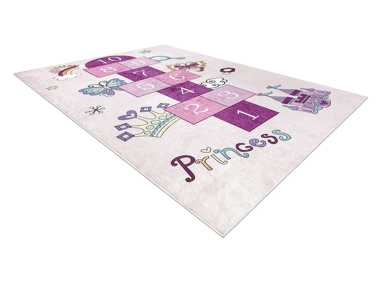 BAMBINO 2285 tapijt wasbaar hinkelen, getallen voor kinderen antislip  80x150 cm