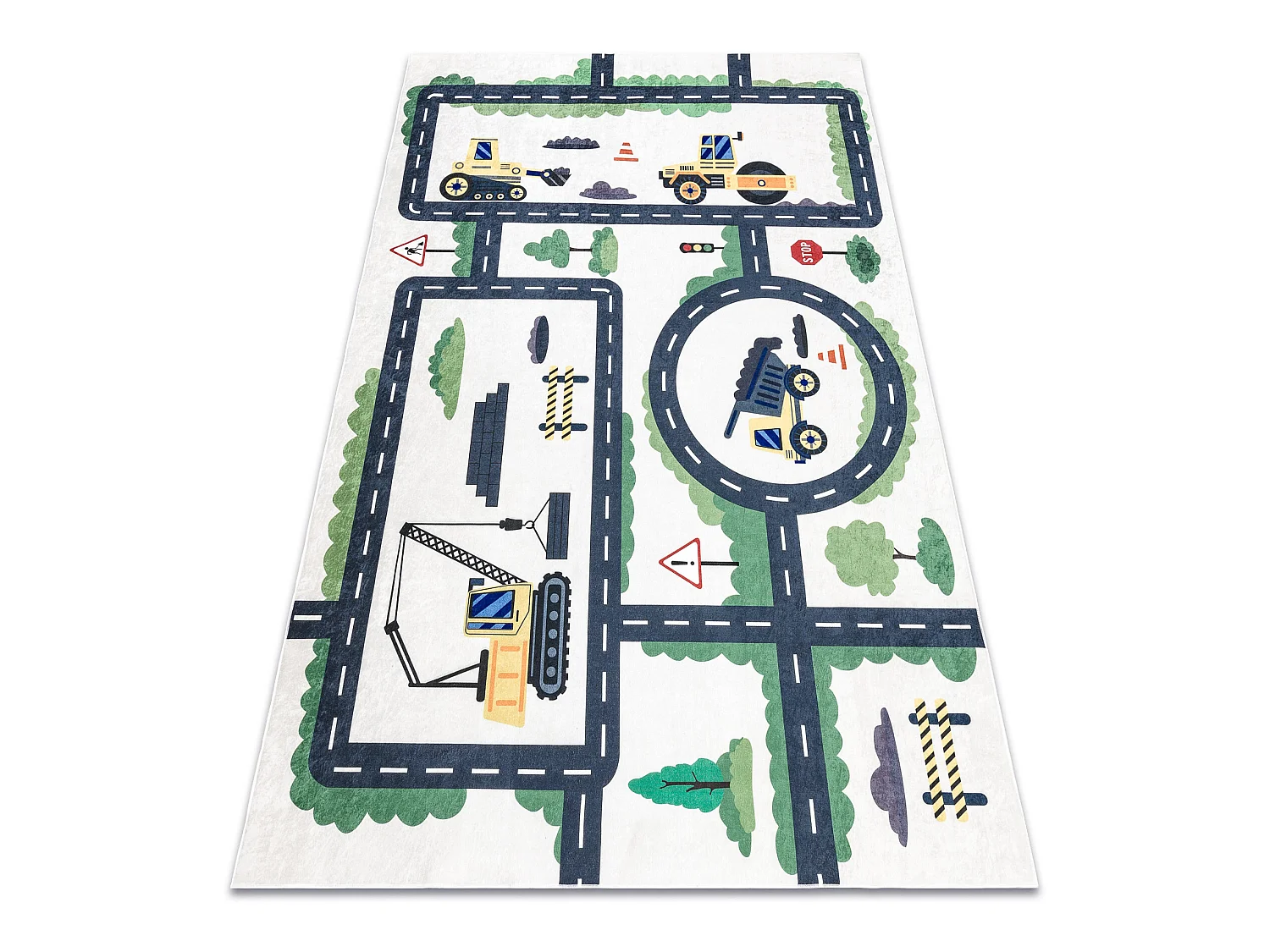 Tapis lavable BAMBINO 2223 Ruelles, voitures pour les enfants antidér 140x190 cm