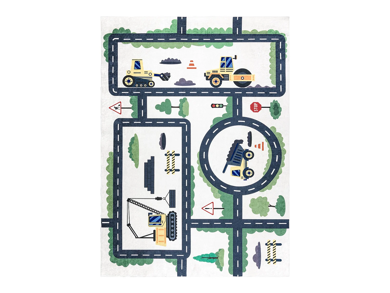 Tapis lavable BAMBINO 2223 Ruelles, voitures pour les enfants antidér 140x190 cm