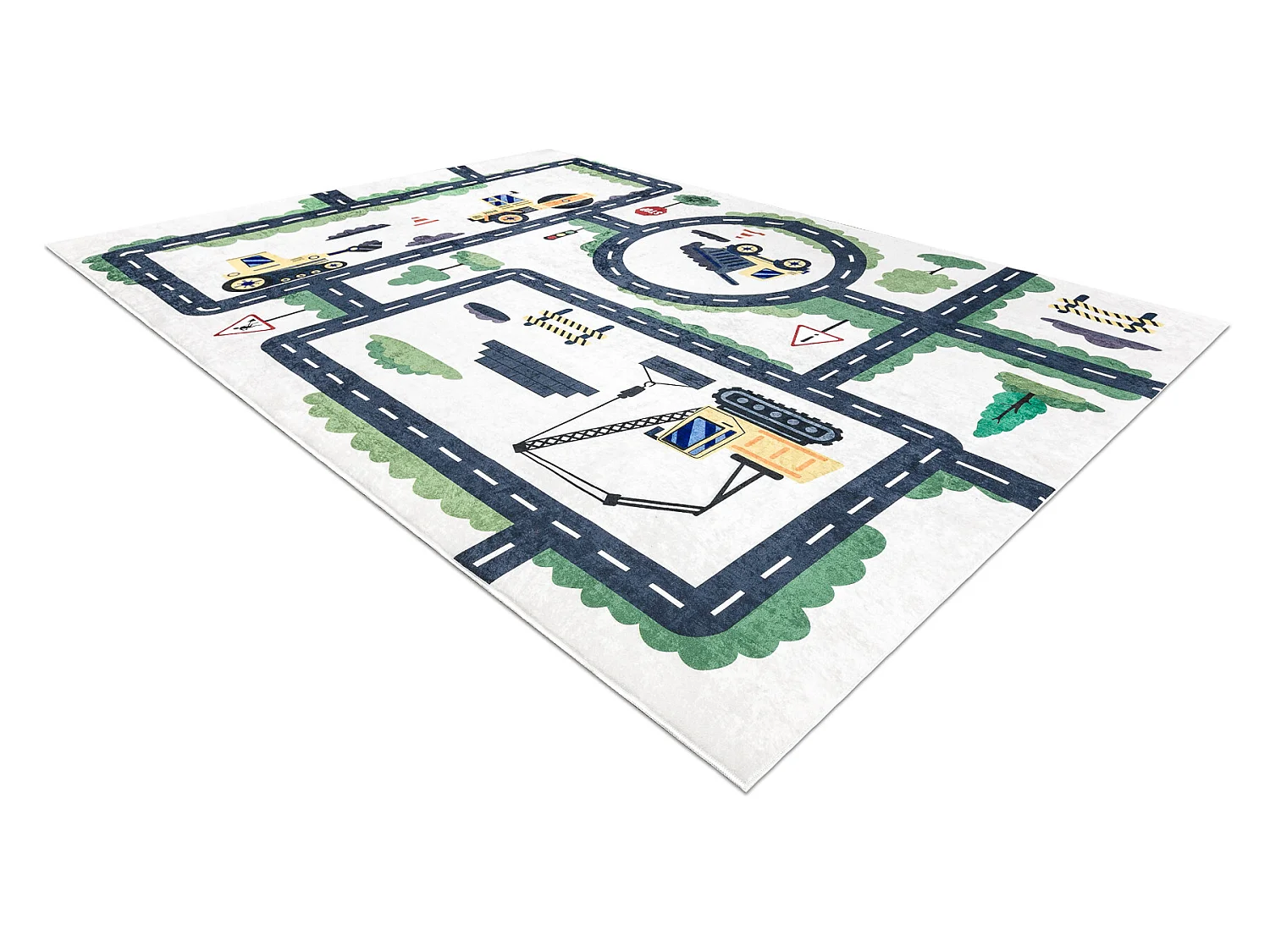 Tapis lavable BAMBINO 2223 Ruelles, voitures pour les enfants antidér 140x190 cm