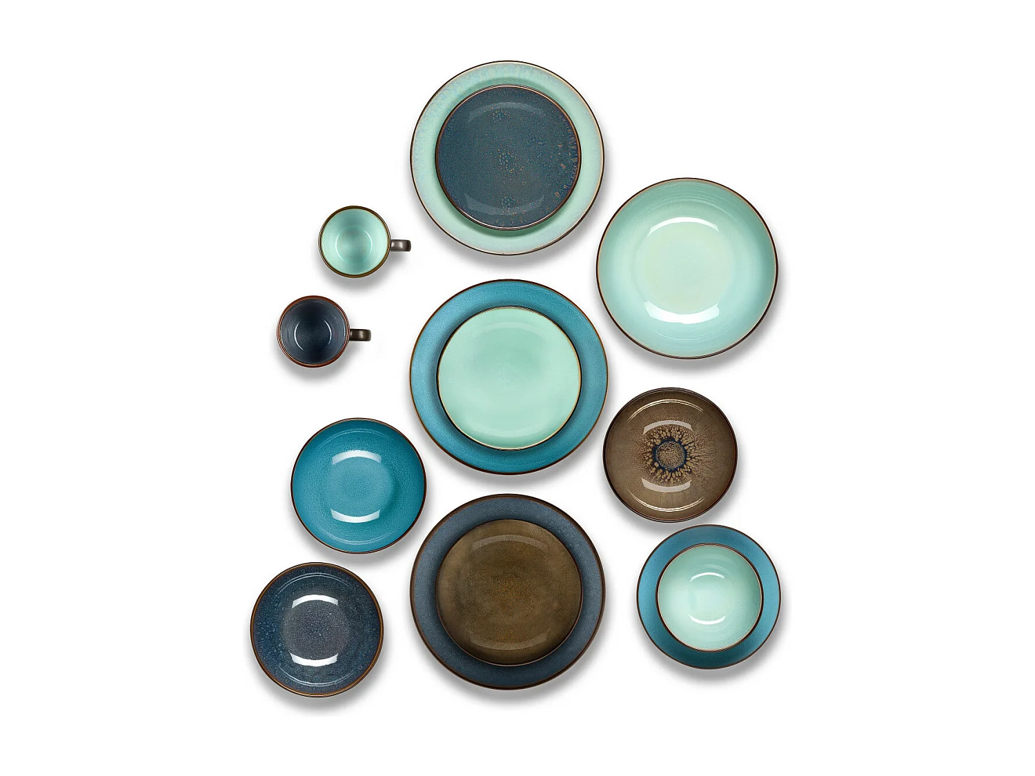 Feeling Turquoise - Assiette salade et pâtes 18 cm (lot de 6)