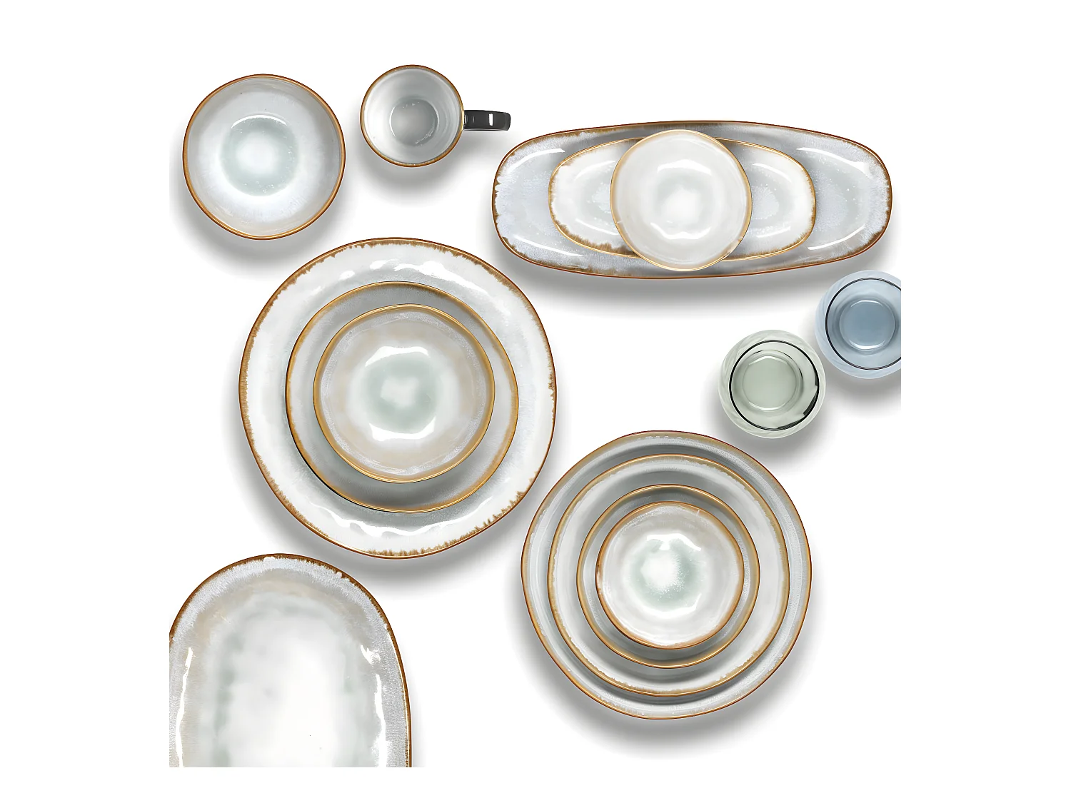 Shadow Aqua - Assiette plate 28 cm (lot de 6)