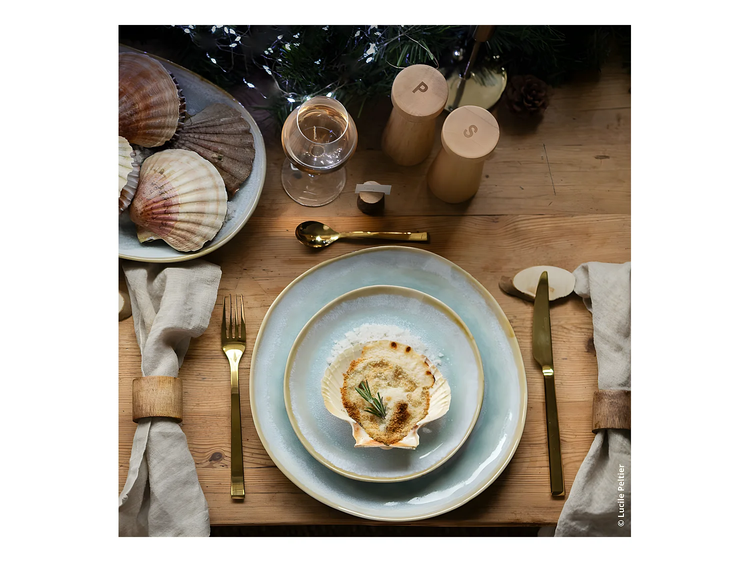 Shadow Aqua - Assiette plate 28 cm (lot de 6)