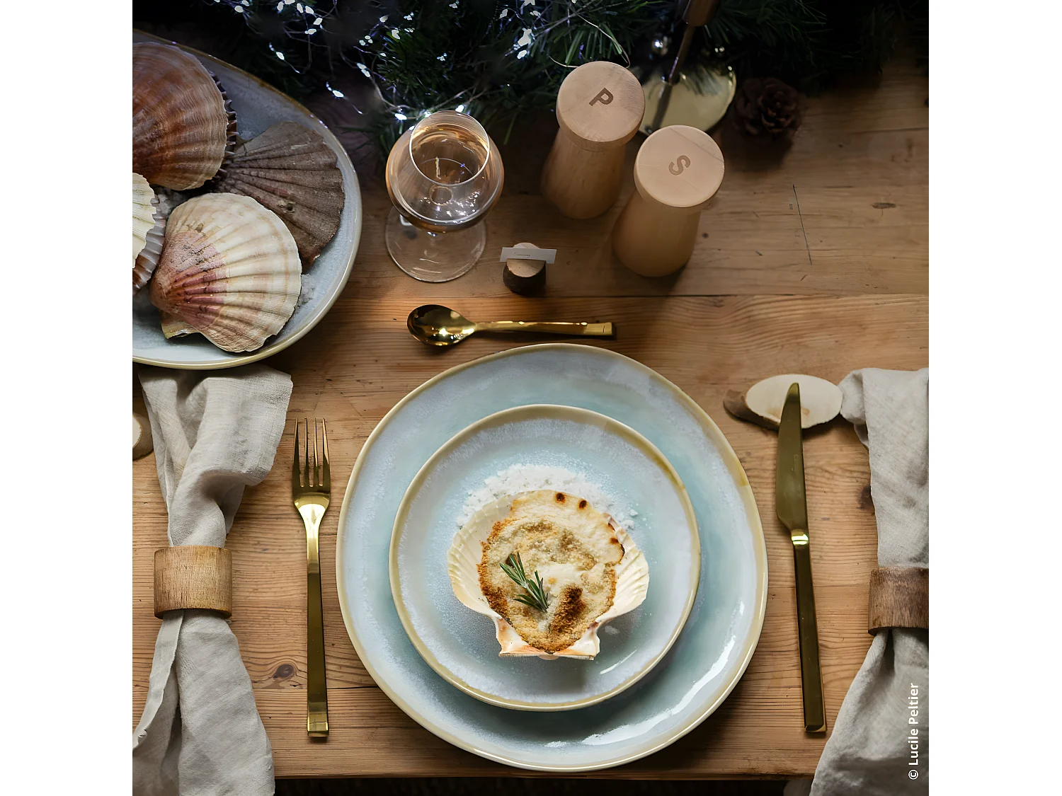 Shadow Aqua - Assiette plate 28 cm (lot de 6)