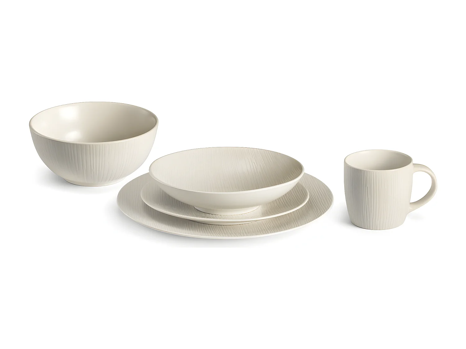 Magma Ivoire - Assiette dessert 20 cm (lot de 6)