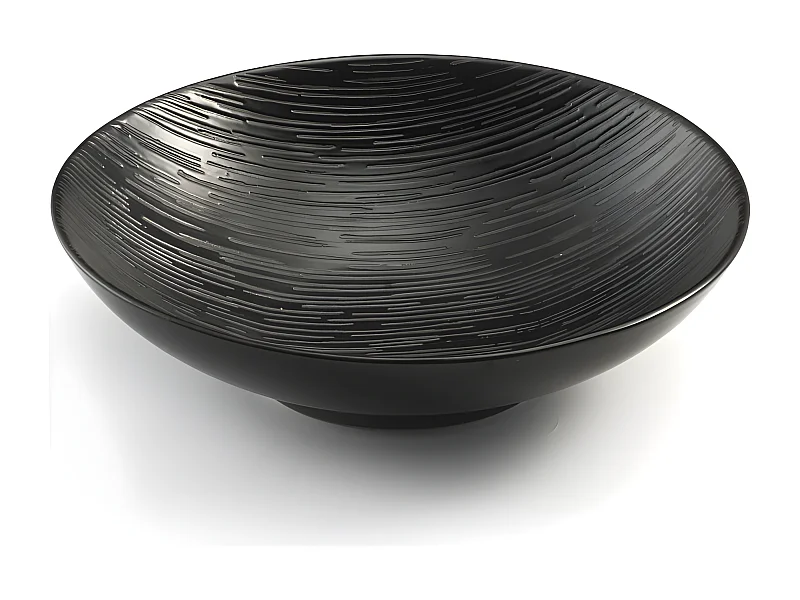 Magma Noir - Assiette salade et pâtes 19 cm (lot de 6)