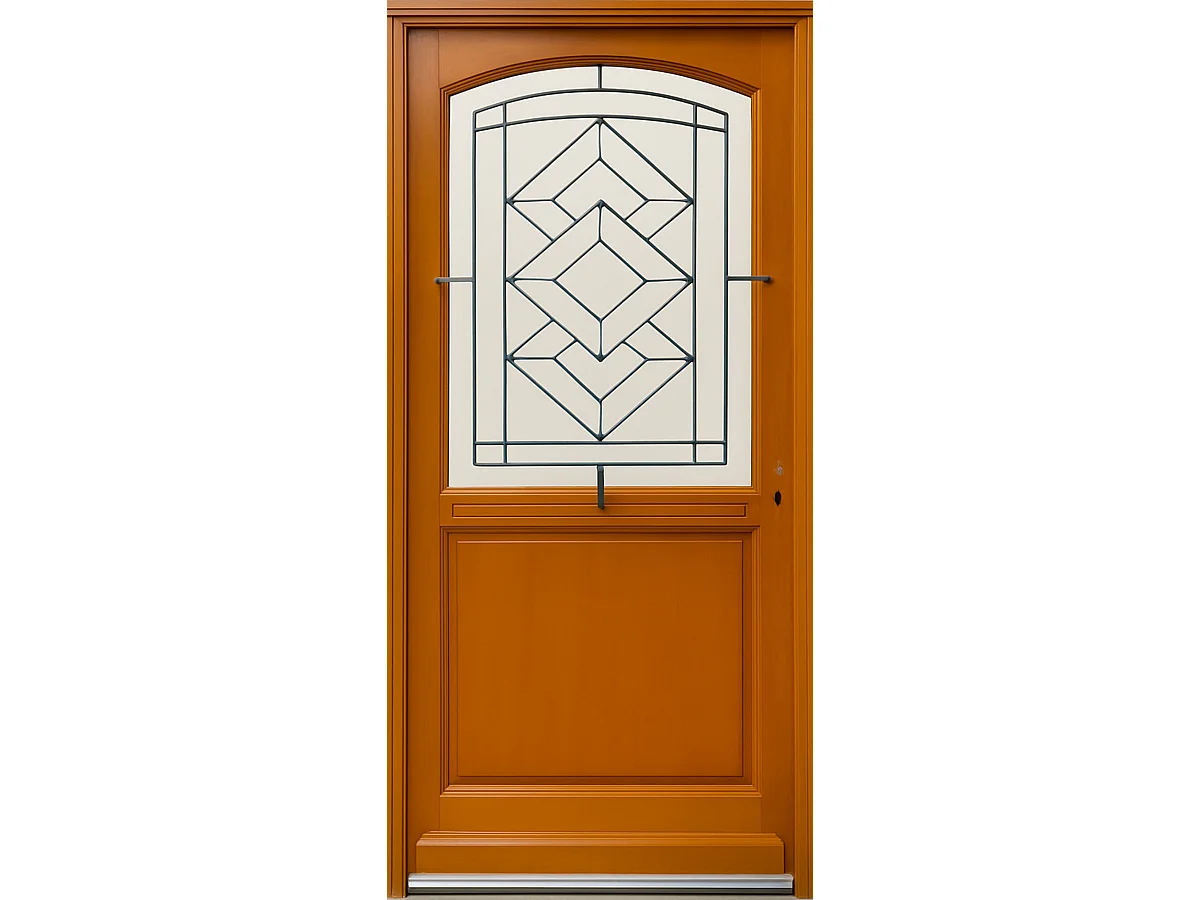 Porte D'entrée Bois Vitrée, Elioth, H.215xl.90 Côte Tableau P. Gauche Gd Menuiseries