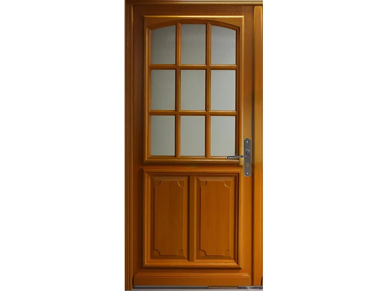 Porte d'entree Bois vitree, Marine, H,200xl,90 p,gauche Cotes Tableau