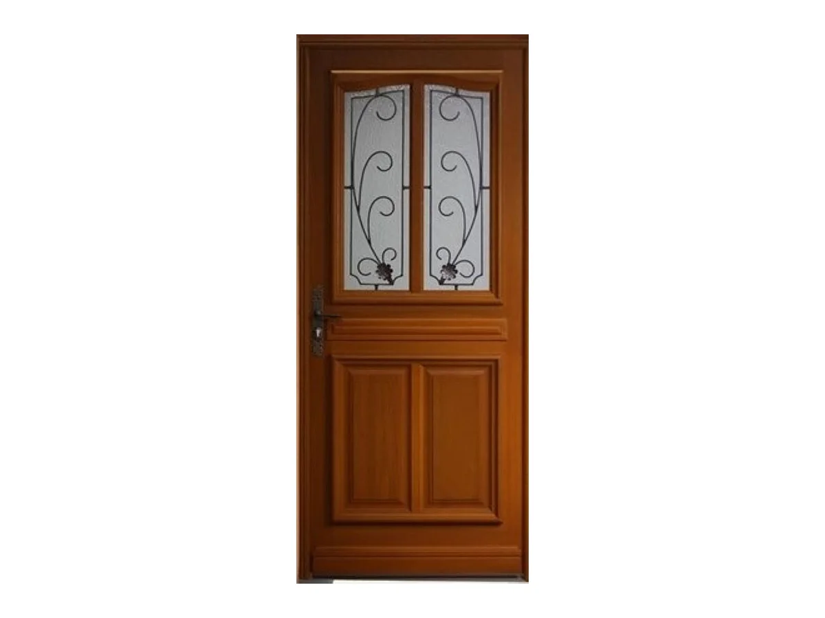 Porte D'Entrée Bois Vitrée, Mathis, H,200Xl,80 P, Droit Côtes Tableau