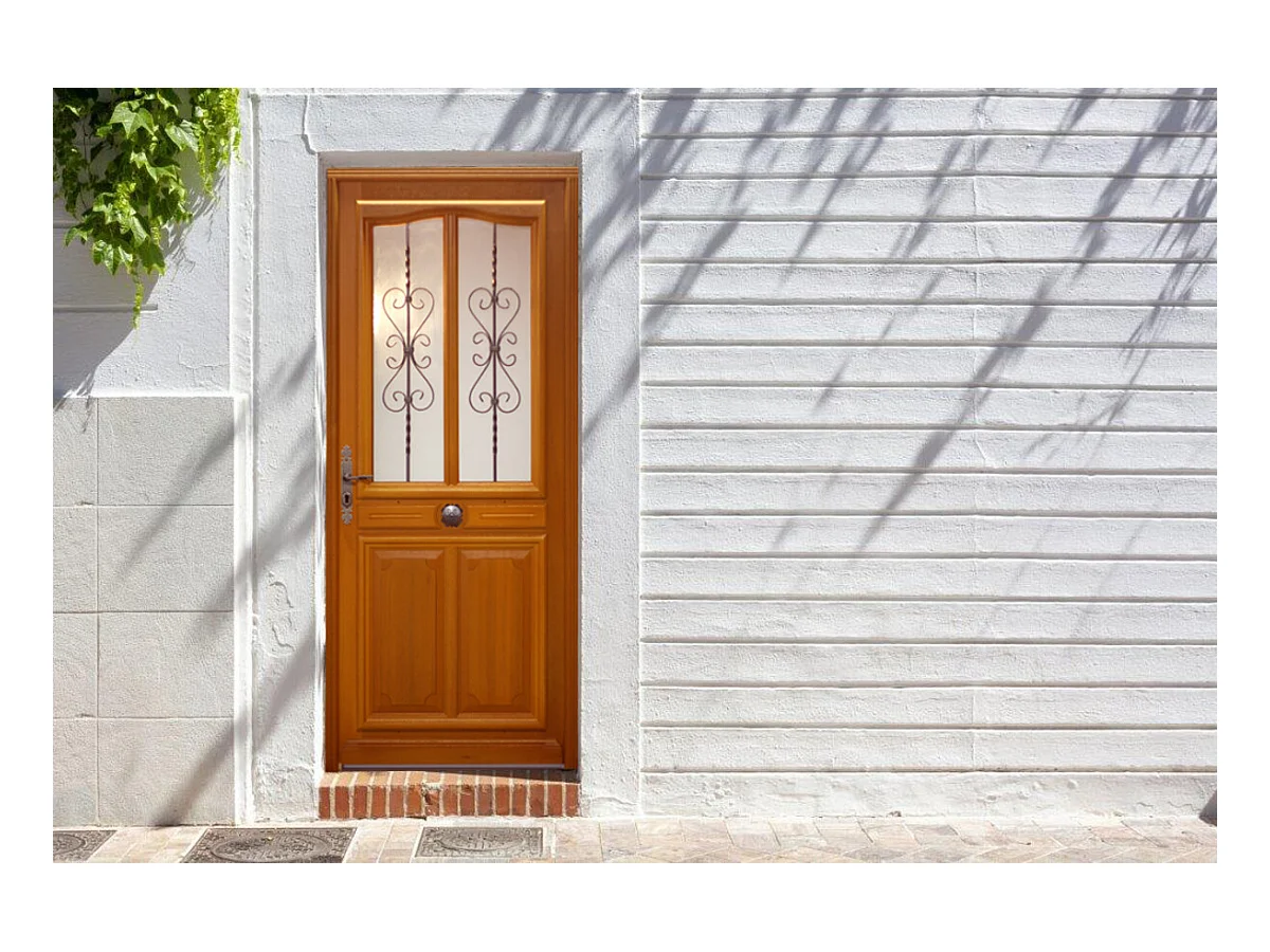 Porte d'entree Bois vitree, Manon, H,200xl,90  p, droit Cotes Tableau