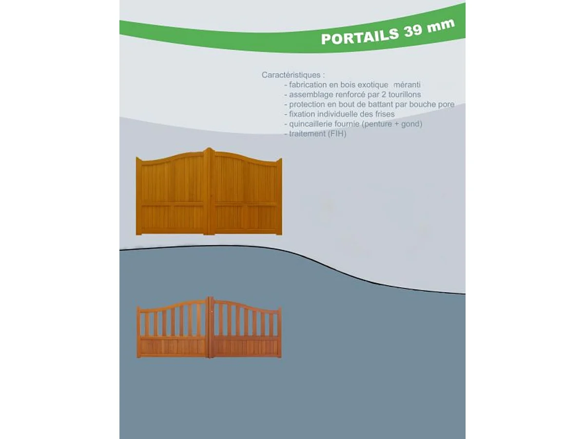 Puerta de madera 'Calada' Anchura 3 M Altura 1,10/1,30 sin manilla