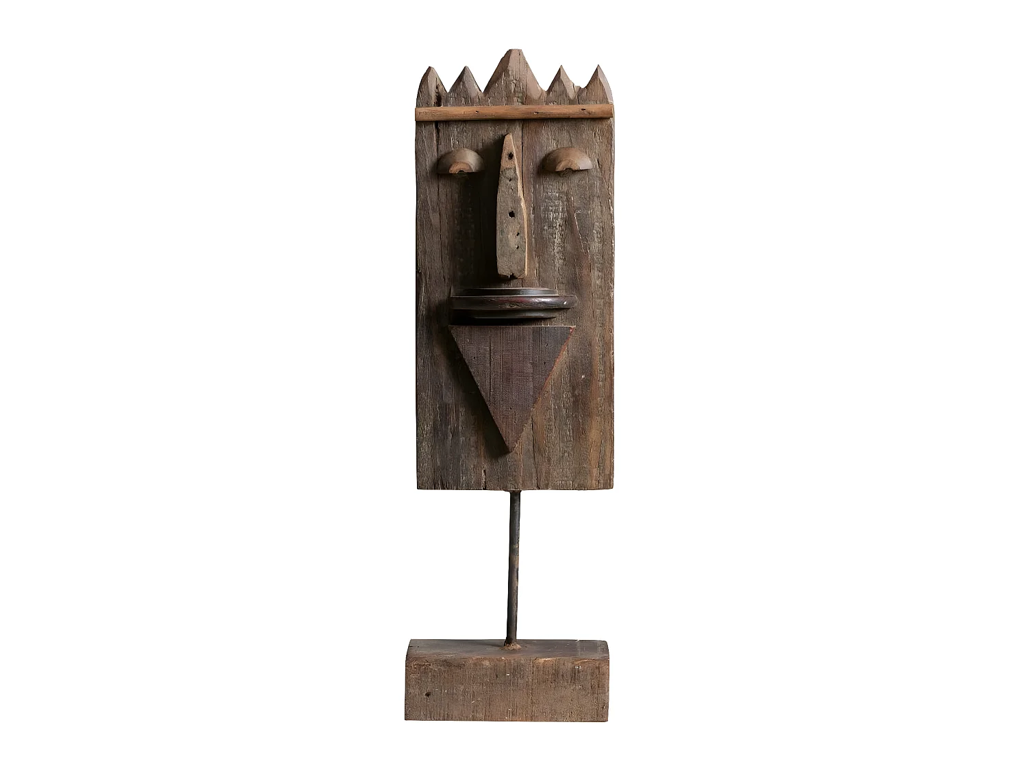 Sculpture visage en bois Liséa