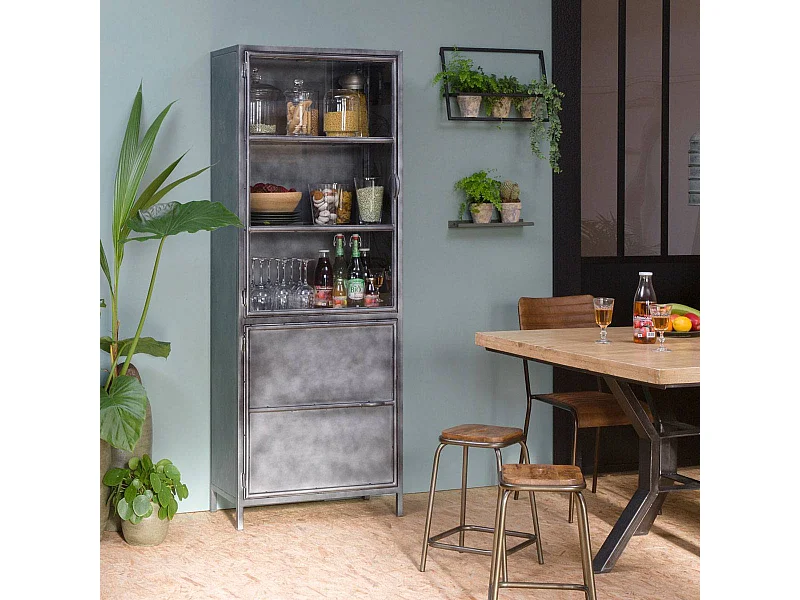 Petit vaisselier en métal Locker