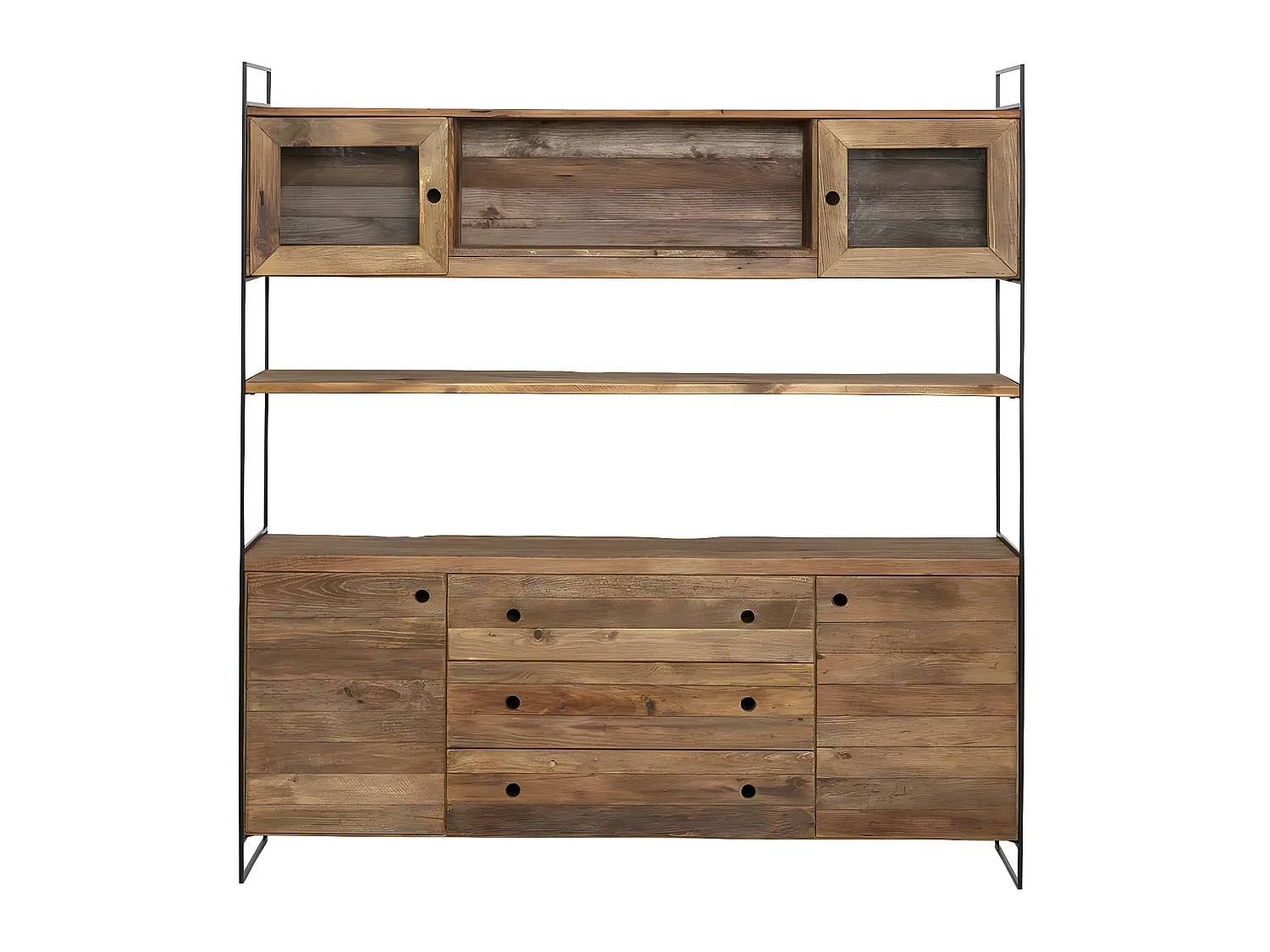 Vaisselier en bois recyclé 190cm Blaise