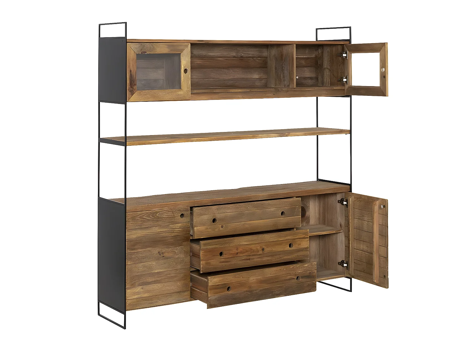 Vaisselier en bois recyclé 190cm Blaise