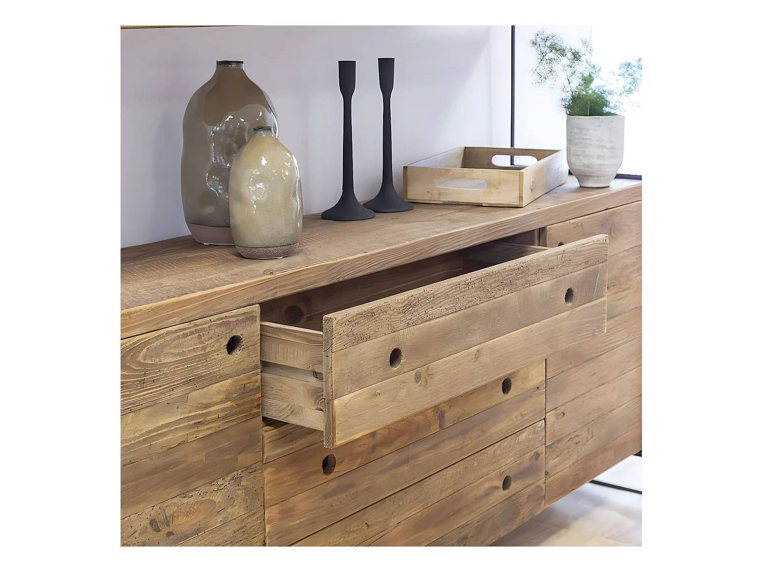 Vaisselier en bois recyclé 190cm Blaise