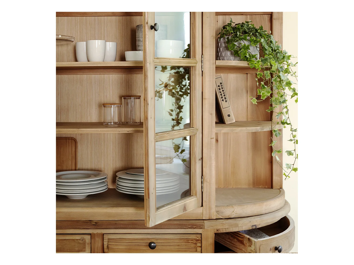 Vaisselier arrondi en bois recyclé Garance