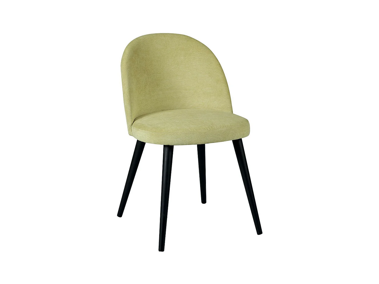 MOLLY - Lot de 2 Chaises Tissu Jaune Piètement Bois Massif