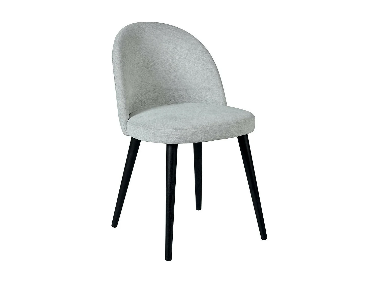 MOLLY - Lot de 2 Chaises Tissu Gris Piètement Bois Massif