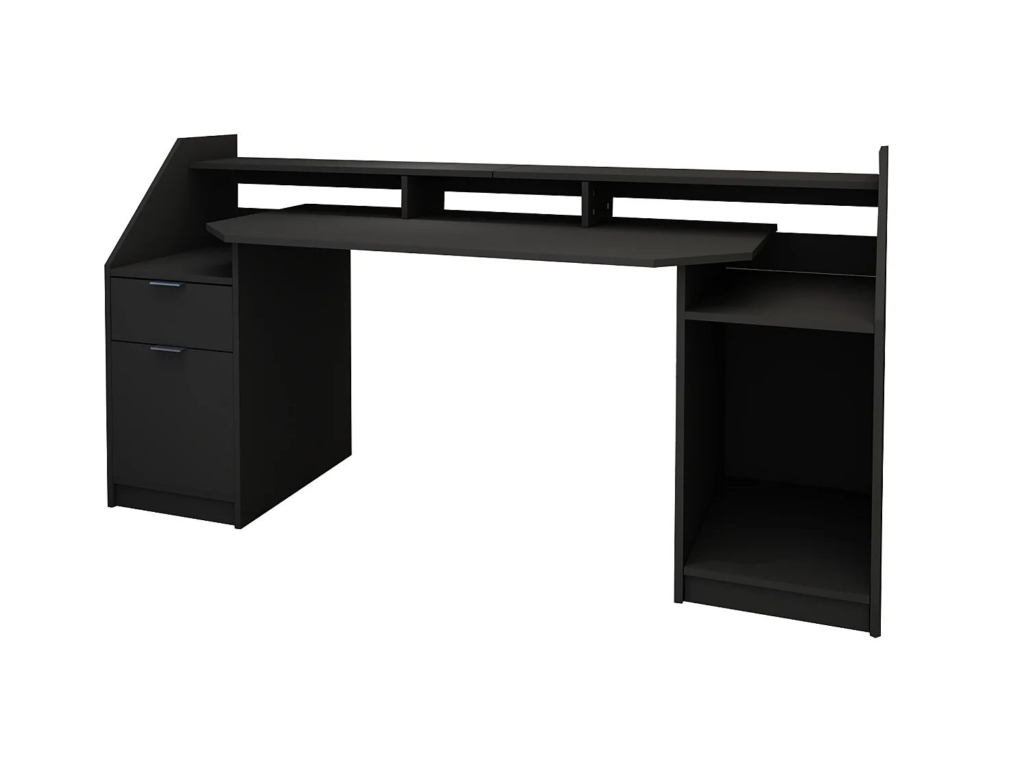 Escritorio ordenador portátil madera negro MDF melamina ML-DESIGN